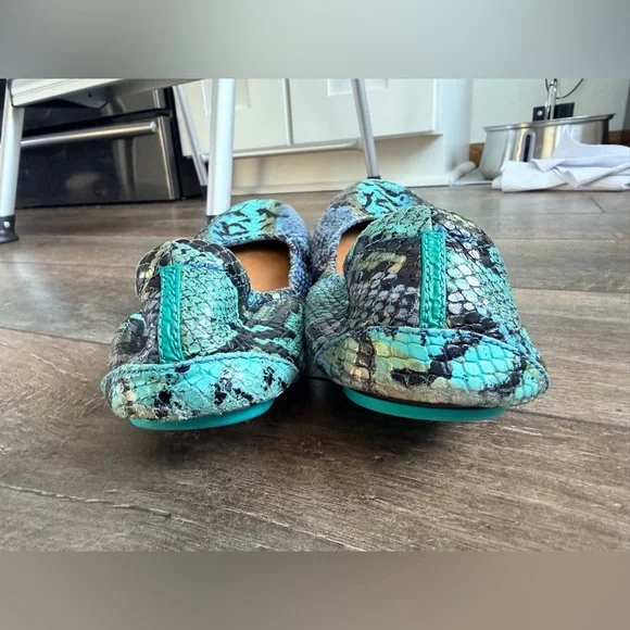 Tieks Azure Snake Ballet Flat Blue Size 9 - Picture 7 of 8